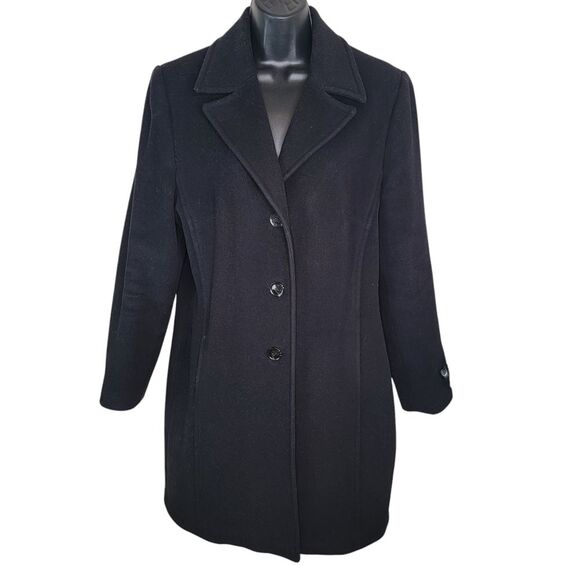 Kristen Blake Wool & Cashmere Blend Black Coat Jacket Size 10 - Picture 1 of 8